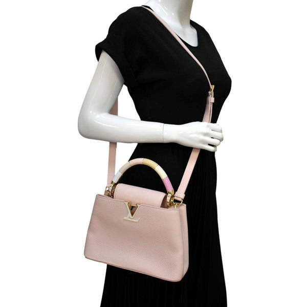 LOUIS VUITTON Capucines BB Taurillon Leather Shoulder Bag Baby Pink