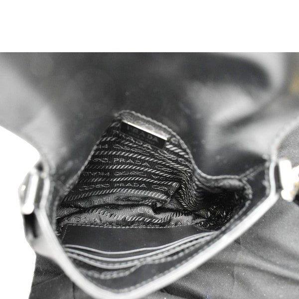 PRADA Cleo Mini Brushed Leather Crossbody Bag Black