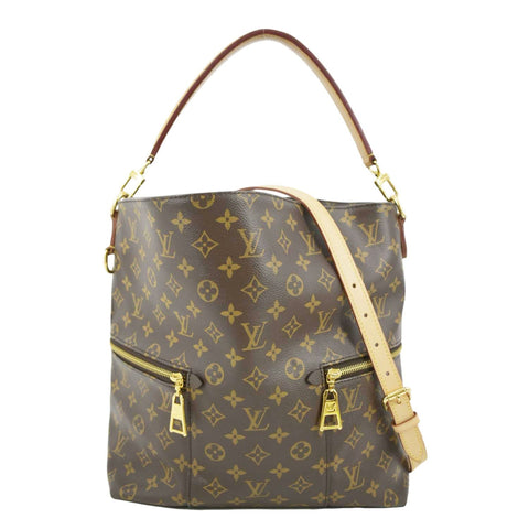LOUIS VUITTON Melie Monogram Canvas Hobo Bag Brown