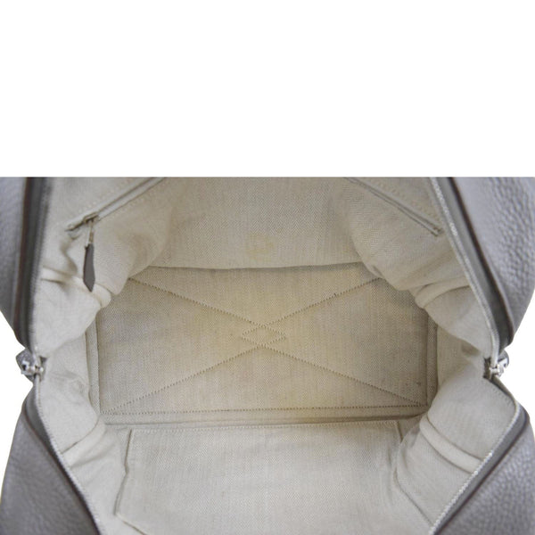 HERMES Victoria II Taurillon Clemence Leather Shoulder Bag Taupe