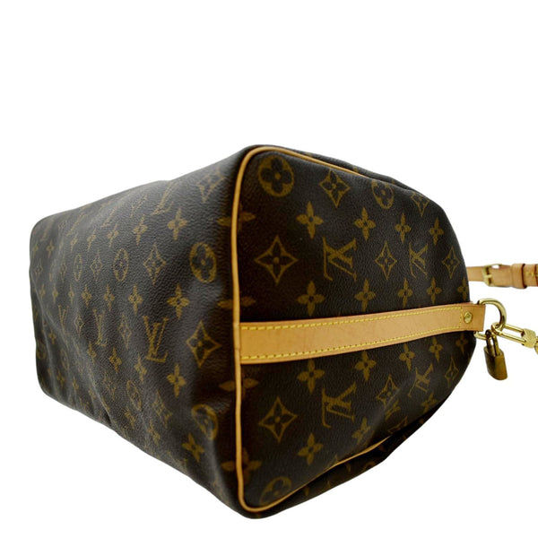 LOUIS VUITTON Speedy 35 Bandouliere Monogram Canvas Shoulder Bag Brown