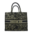 CHRISTIAN DIOR Large Book Oblique Embroidered Canvas Tote Bag Multicolor