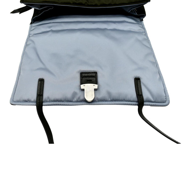 PRADA Tessuto Studded Etiquette Nylon Shoulder Bag Olive Green