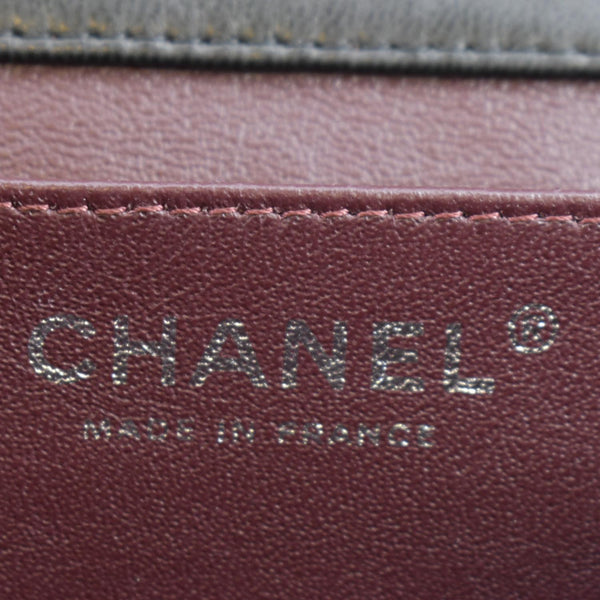 CHANEL Quilted Lambskin Leather Chain Clutch Bag Black