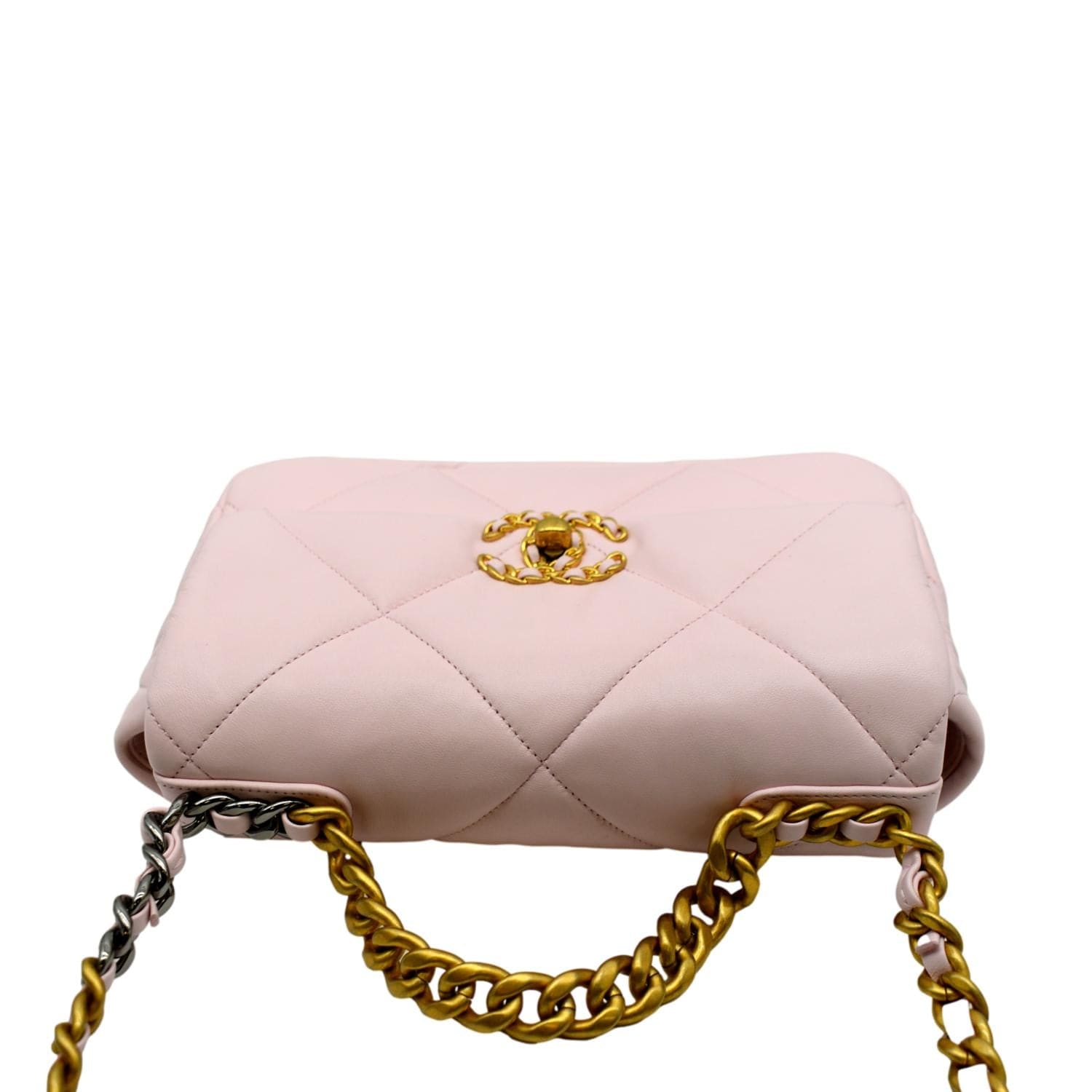 Chanel 19 Flap Bag Quilted Denim Medium Pink 2417051