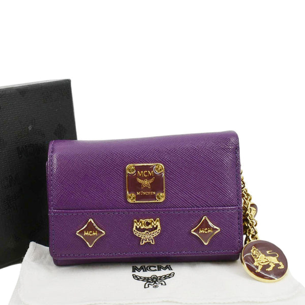 MCM Vintage Bifold Leather Wallet Purple