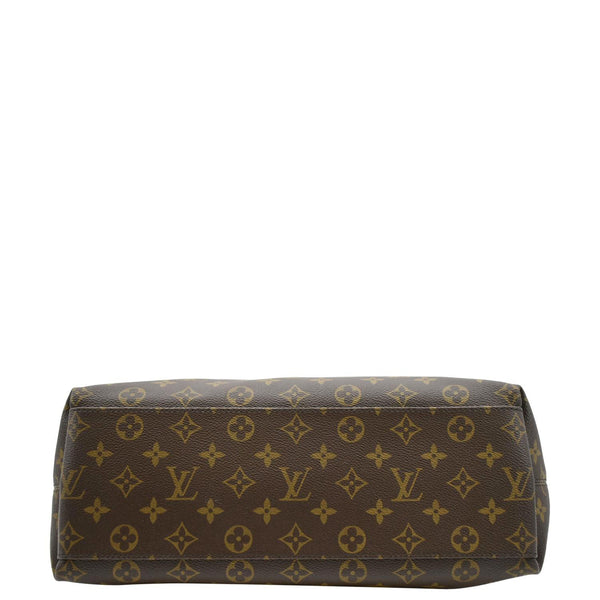 LOUIS VUITTON Tuileries Monogram Canvas Hobo Bag Brown