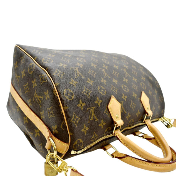 LOUIS VUITTON Speedy 35 Bandouliere Monogram Canvas Shoulder Bag Brown