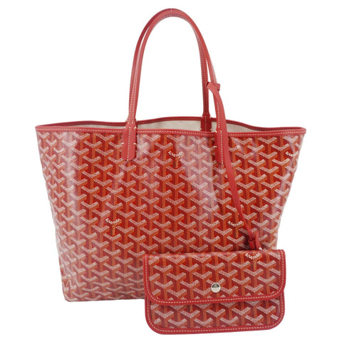 GOYARD Saint Louis PM Chevron Print Canvas Tote Bag Red
