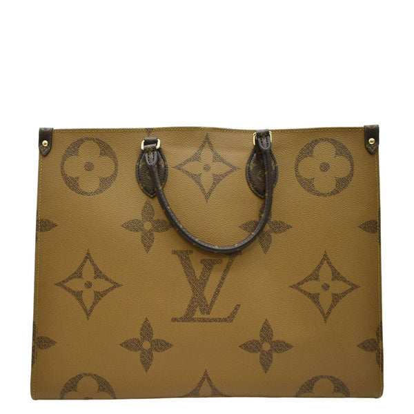 LOUIS VUITTON Onthego GM Giant Monogram Canvas Tote Shoulder Bag Brown