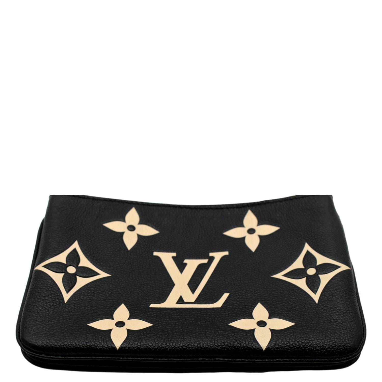 Louis Vuitton Double Zip Pochette Monogram Empreinte Crossbody Bag Bicolor