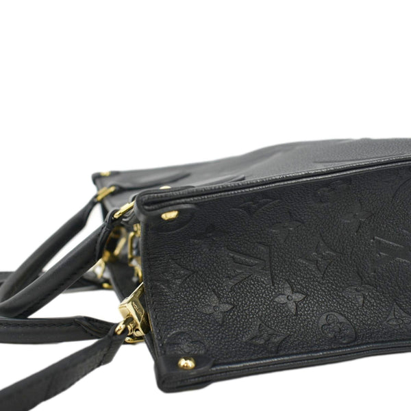 LOUIS VUITTON Onthego PM Monogram Empreinte Tote Shoulder Bag Black
