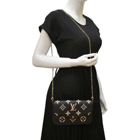 LOUIS VUITTON Felicie Pochette Monogram Empreinte Crossbody Bag Bicolor
