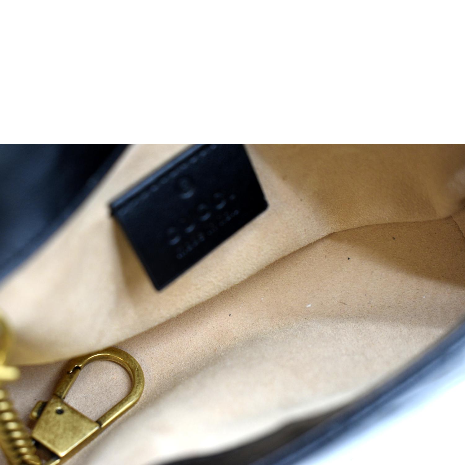 GUCCI GG Marmont Super Matelasse Leather Crossbody Bag Black 476433