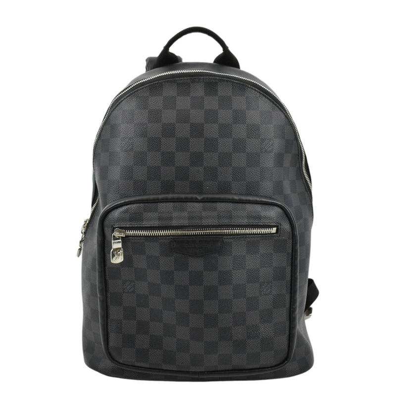lv black checkered backpack