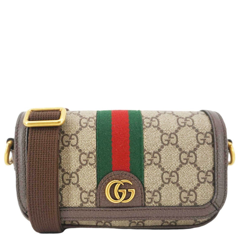 GUCCI Ophidia Super Mini GG Supreme Canvas Shoulder Bag Beige 795466