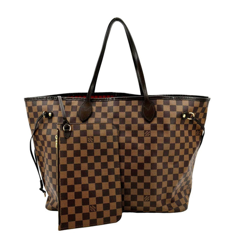 LOUIS VUITTON Neverfull GM Damier Ebene Tote Shoulder Bag Brown