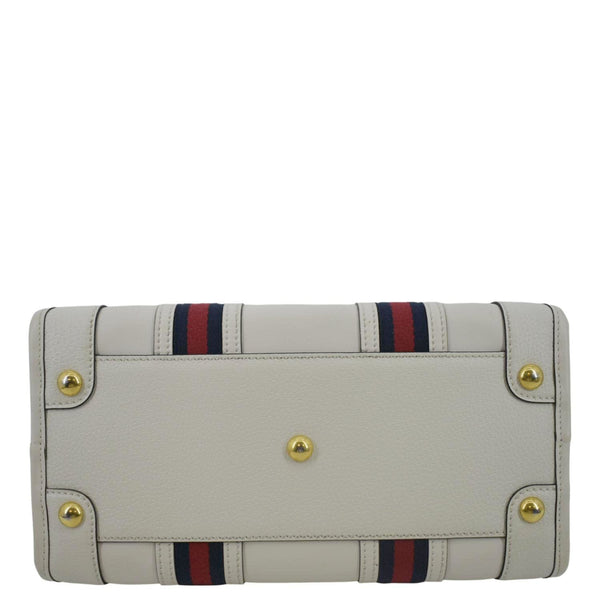 GUCCI Medium Top Handle Leather Shoulder Bag White 715666