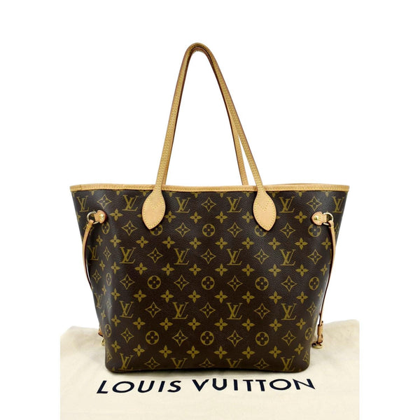 LOUIS VUITTON Neverfull MM V Grenade Monogram Canvas Tote Shoulder Bag Brown