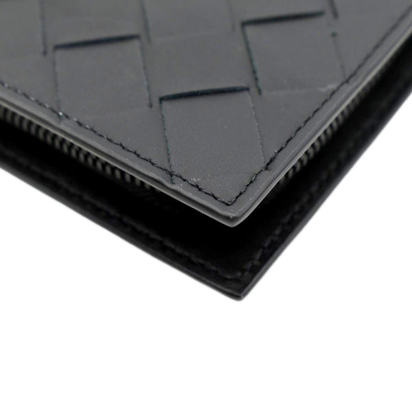 BOTTEGA VENETA Intrecciato Leather Long Wallet Black