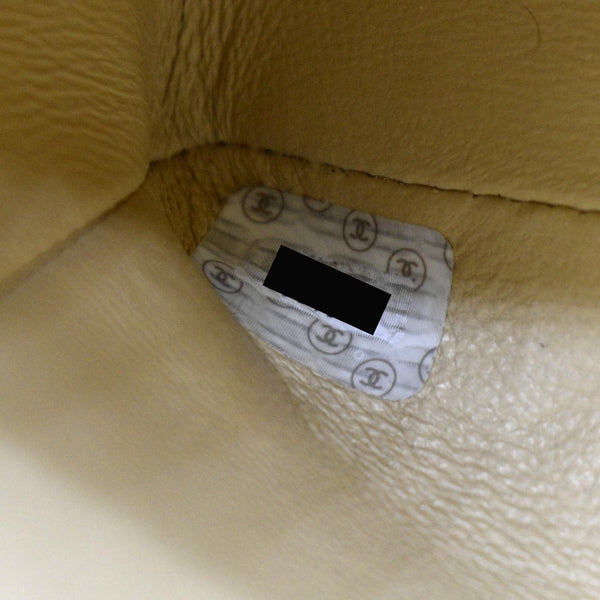 CHANEL Medium Quilted Lambskin Leather Flap Shoulder Bag Beige