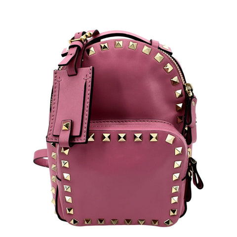 VALENTINO Garavani Rockstud Leather Backpack Pink