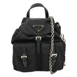 PRADA Double Pocket Mini Nylon Backpack Shoulder Bag Black
