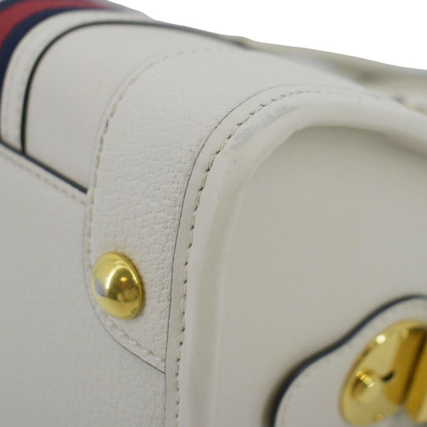 GUCCI Medium Top Handle Leather Shoulder Bag White 715666