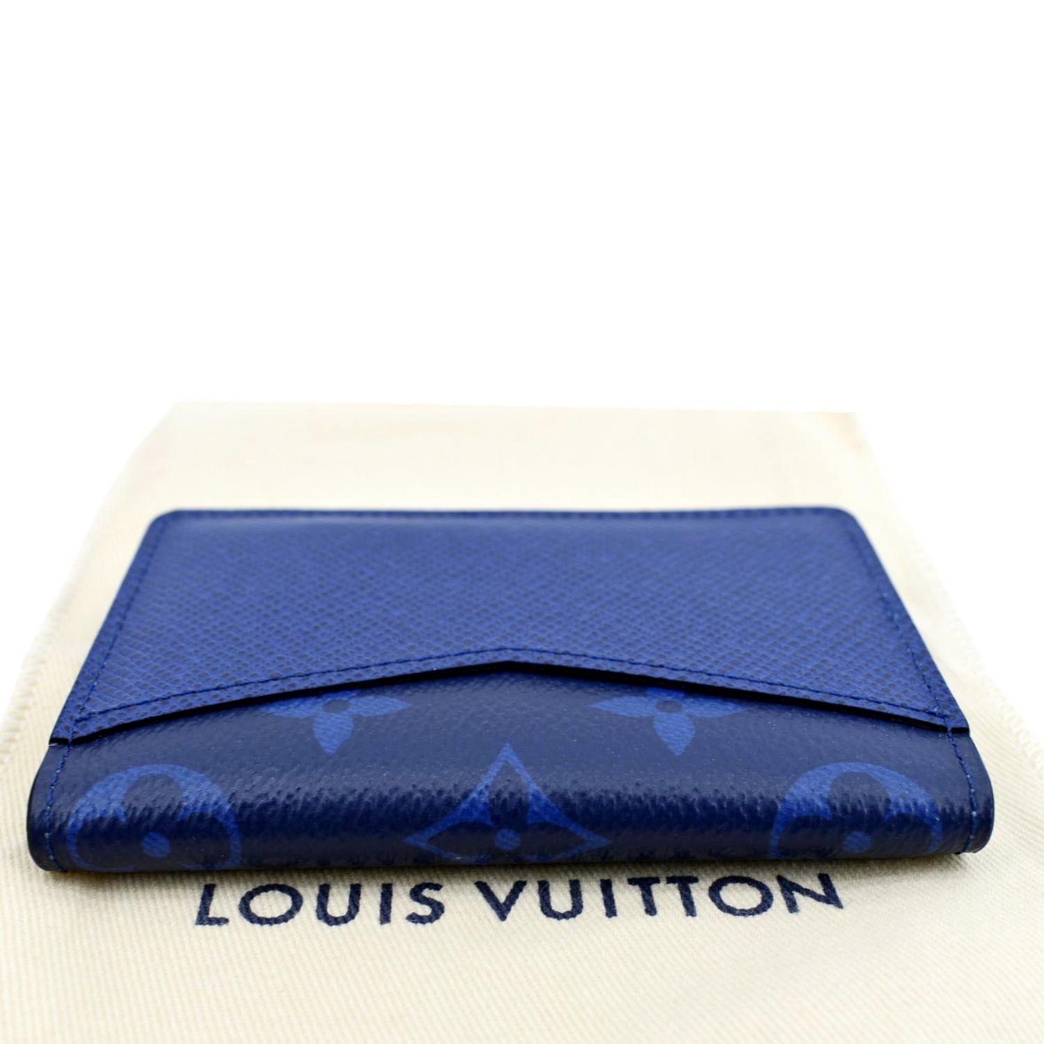 LOUIS VUITTON Monogram Leather Pocket Organizer Navy Blue