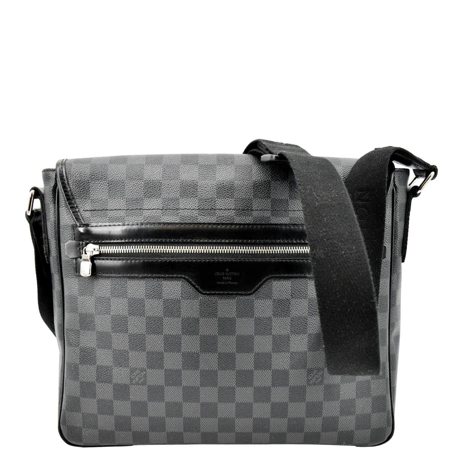 Louis Vuitton Black Damier Graphite District MM Grey Leather Cloth