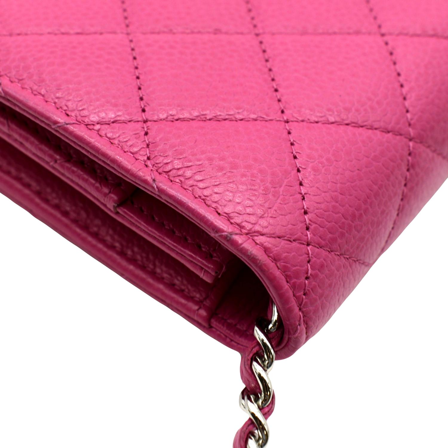 Chanel Quilted CC Chain Wallet on Chain WOC Light Pink Caviar Gold Har –  Coco Approved Studio