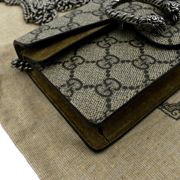 GUCCI Dionysus Super Mini GG Supreme Canvas Crossbody Bag Taupe 476432