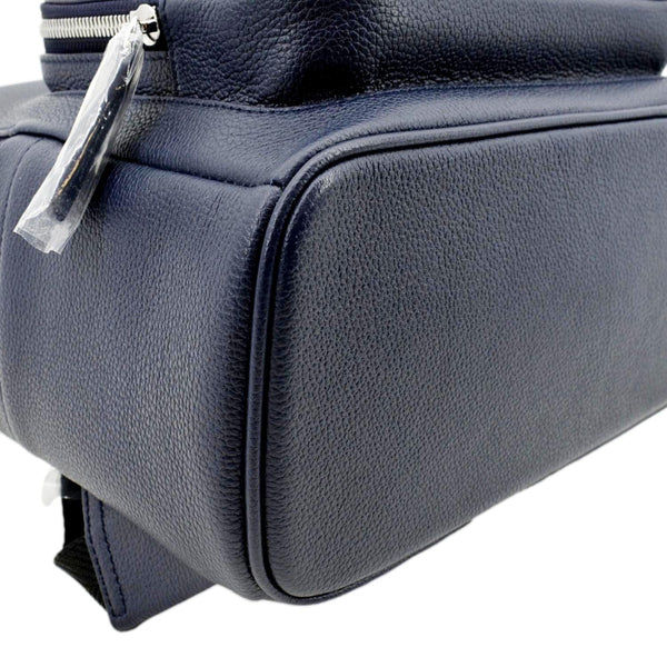 MCM Leopard Klassik Visetos Leather Backpack Bag Navy Blue