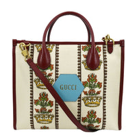 GUCCI 100 Centennial Music Small Jacquard Canvas Tote Bag Ivory 659983