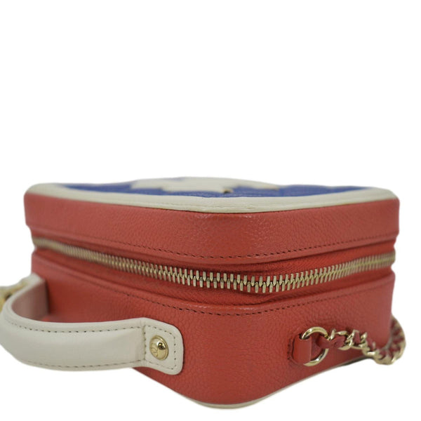 CHANEL Filigree Quilted Caviar Leather Top Handle Vanity Case Blue