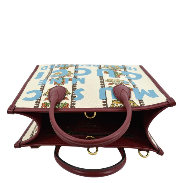 GUCCI 100 Centennial Music Small Jacquard Canvas Tote Bag Ivory 659983