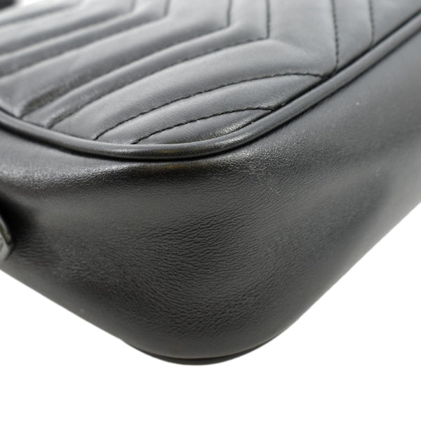 GUCCI GG Marmont Small Matelasse Leather Crossbody Bag Black 447632