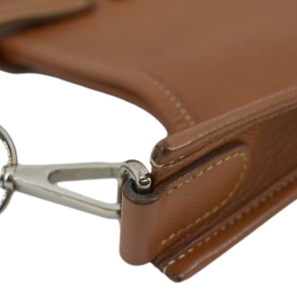 HERMES Evelyne PM III Clemence Leather Crossbody Bag Tan