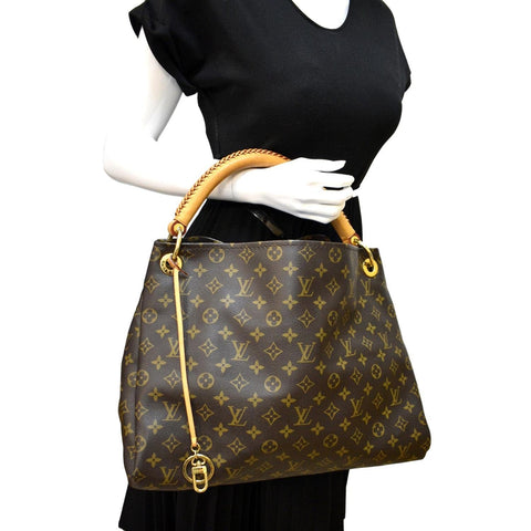 LOUIS VUITTON Artsy MM Monogram Canvas Hobo Bag Brown