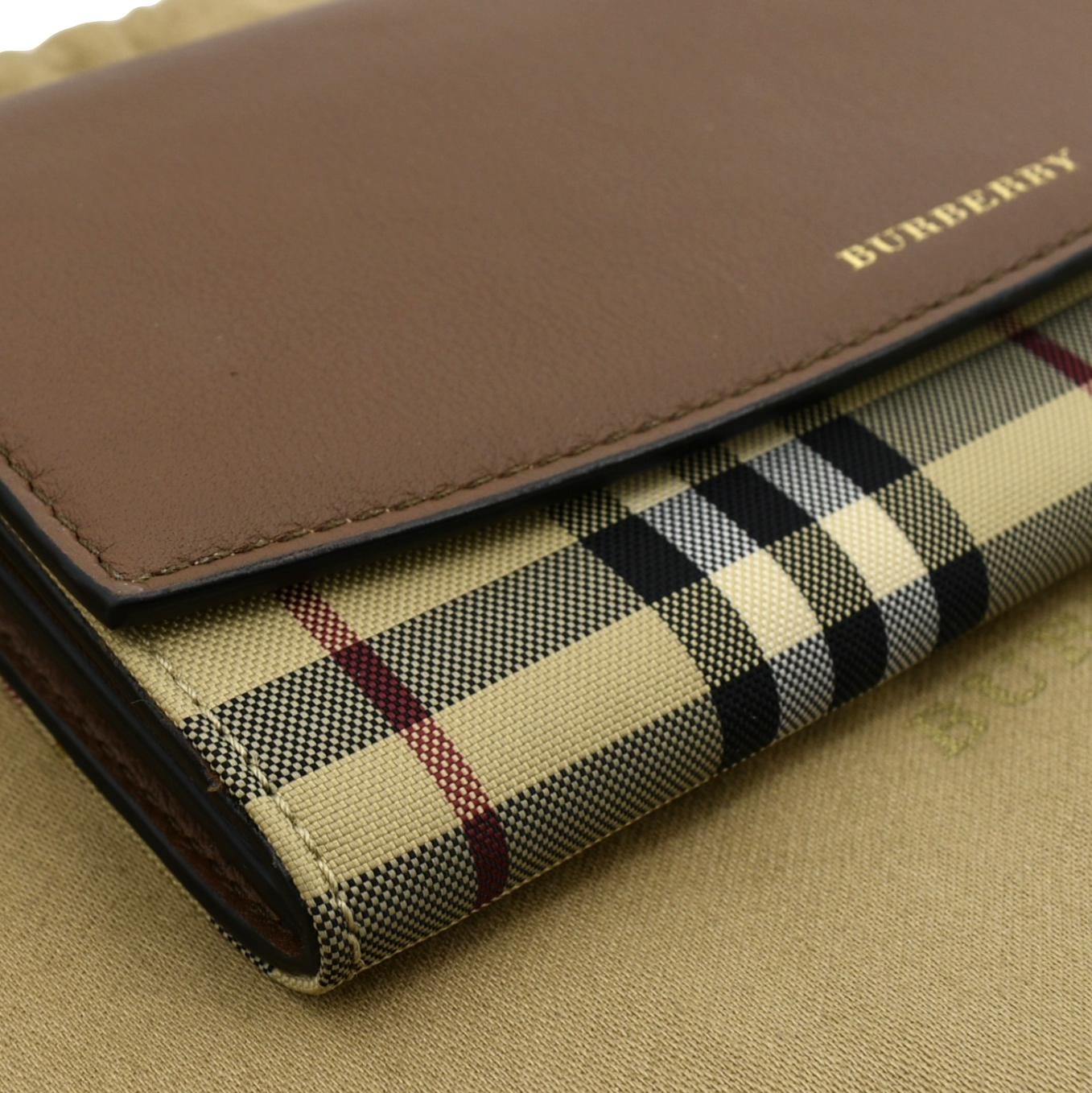 Burberry Vintage Check Leather Folding Wallet