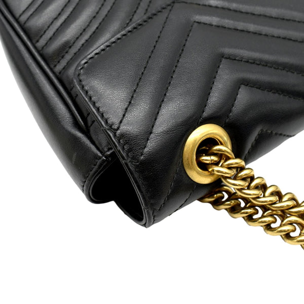 GUCCI GG Marmont Small Matelasse Leather Crossbody Bag Black 443497