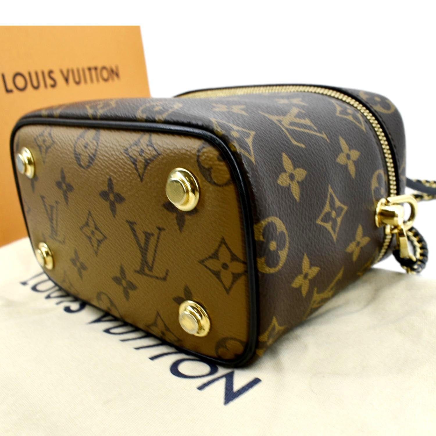 Louis Vuitton Vanity PM Reverse Mini Brown Monogram LV Logo Handle Shoulder  Bag