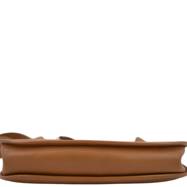 HERMES Evelyne PM III Clemence Leather Crossbody Bag Tan