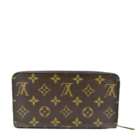 LOUIS VUITTON Monogram Canvas Zippy Wallet Brown
