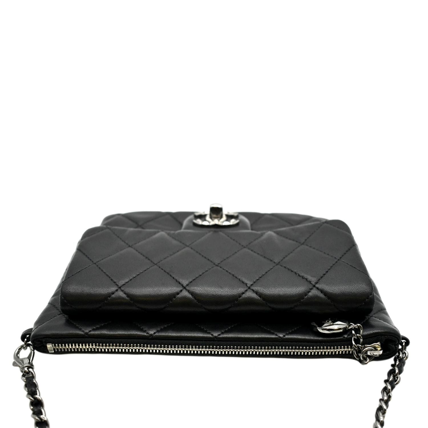 CHANEL Classic Flap with Zip Pocket Quilted Leather Satchel Shoulder B