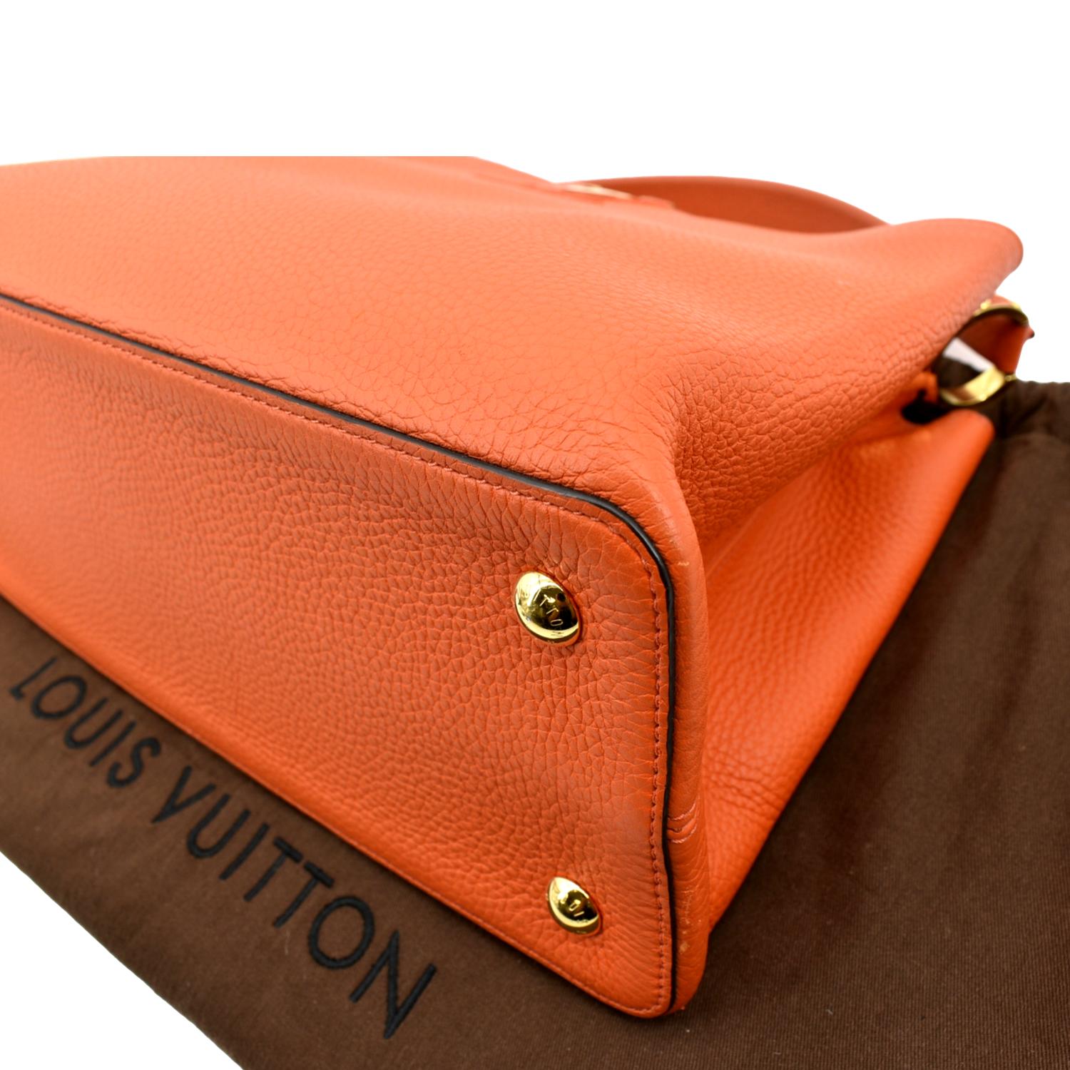 LOUIS VUITTON Capucines MM Taurillon Leather Satchel Bag Orange