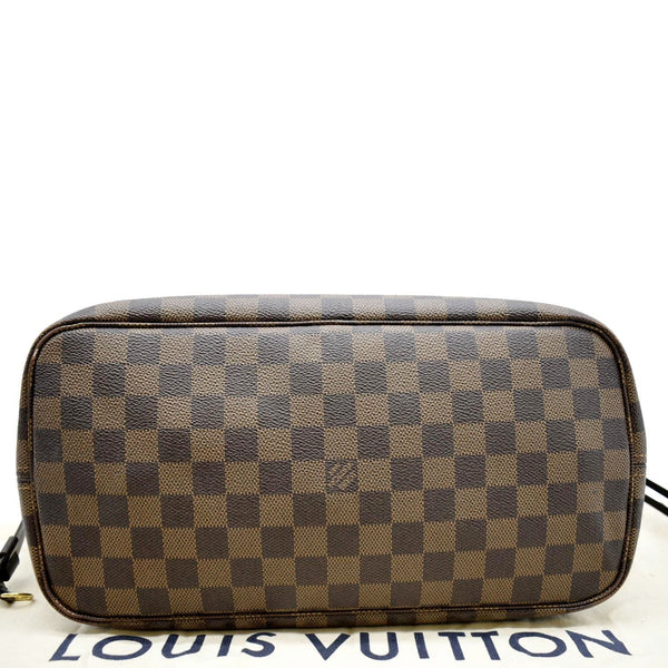 LOUIS VUITTON Neverfull MM Damier Ebene Tote Bag Rose Ballerine