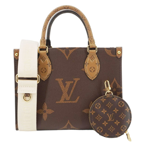 LOUIS VUITTON Onthego PM Giant Monogram Reverse Canvas Shoulder Bag Brown
