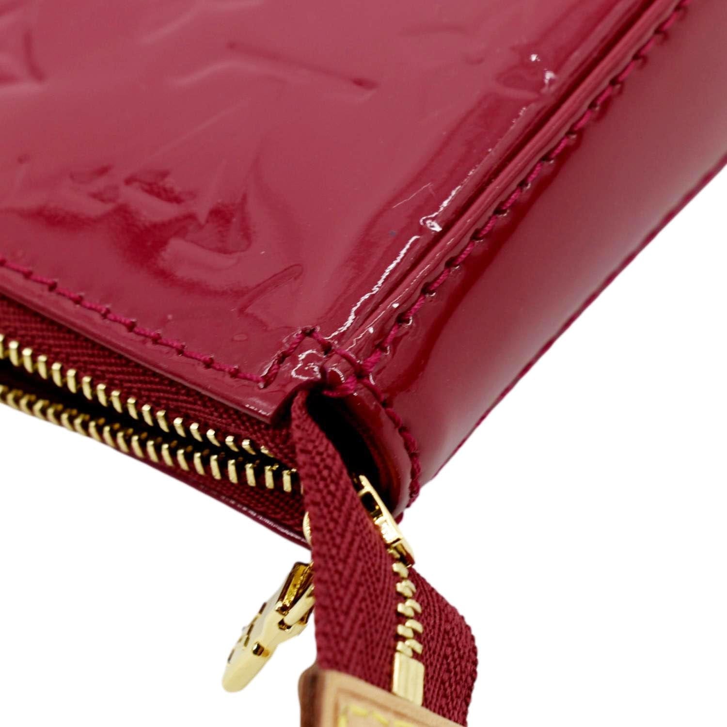 LOUIS VUITTON Pochette Accessoires NM Monogram Vernis Pouch Bag Red 