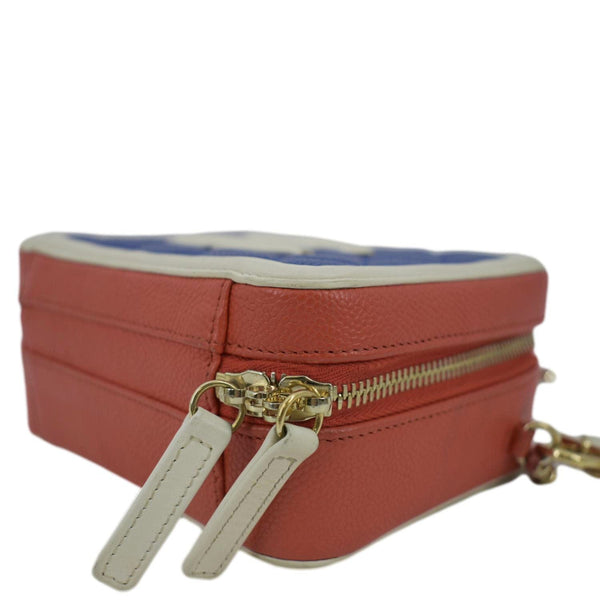 CHANEL Filigree Quilted Caviar Leather Top Handle Vanity Case Blue